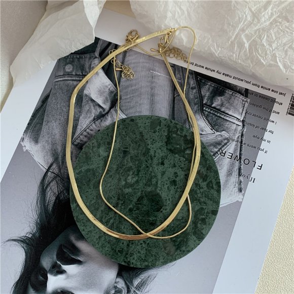 18K Gold Plated Double Layer Snake Chain Necklace - Picture 4 of 4